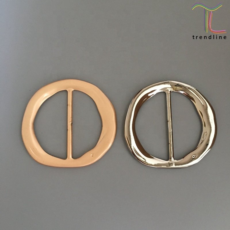 Irregular round adjustable belt slide buckles metal for wholesale