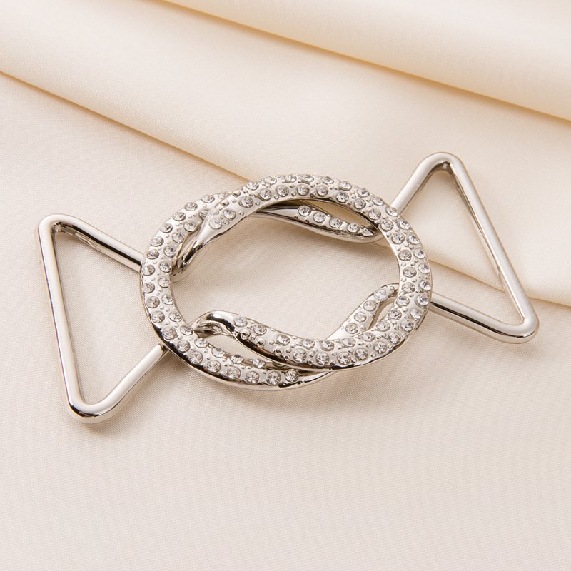 Cheap And High Quality Bag Hardware Accessories Diamond Setting Alloy Belt Buckle Alloy Buckle Metal Belt Buckle For Coat Belt