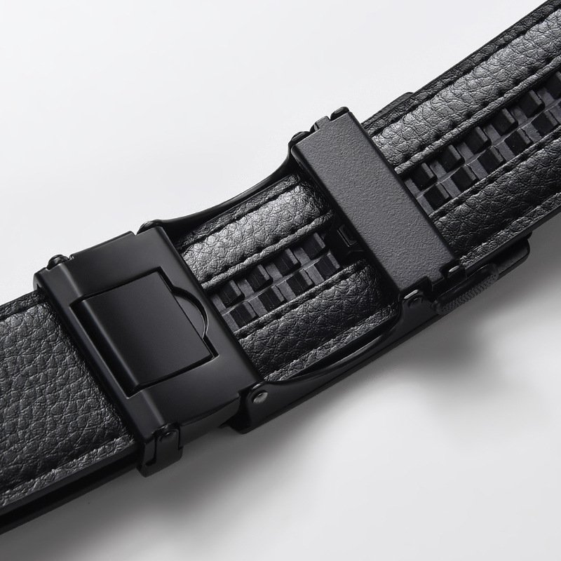Custom Classic 35mm Automatic Leather Belt Sliding Belt Buckle Custom Logo Gun Metal Zinc Alloy for Men