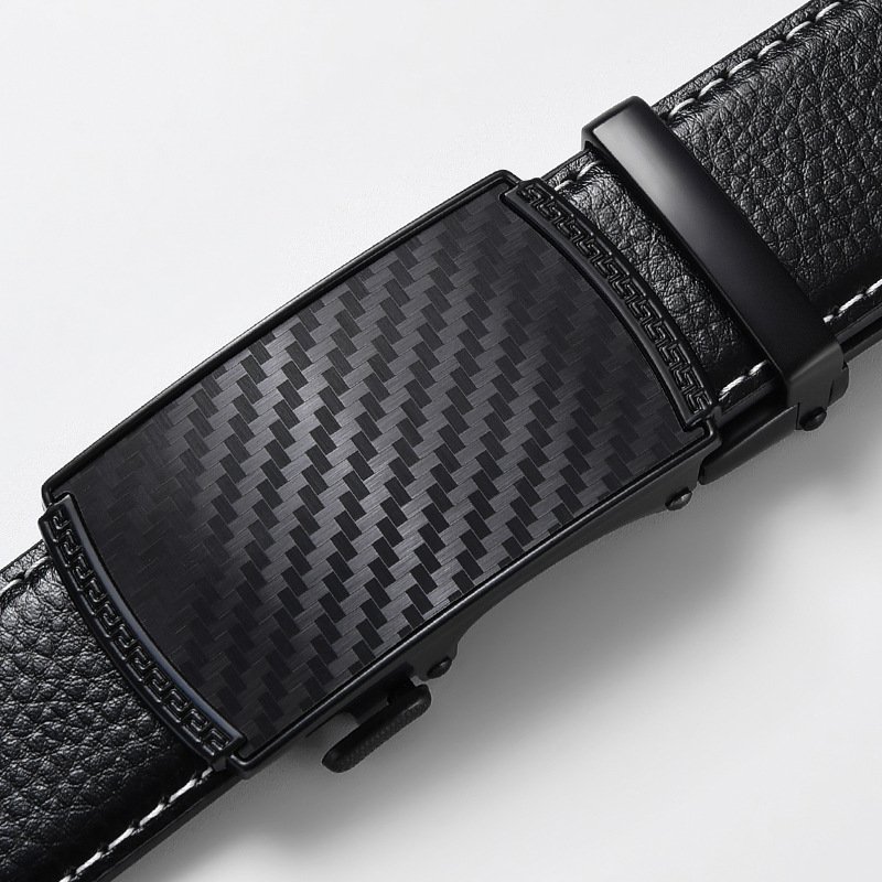 Custom Classic 35mm Automatic Leather Belt Sliding Belt Buckle Custom Logo Gun Metal Zinc Alloy for Men