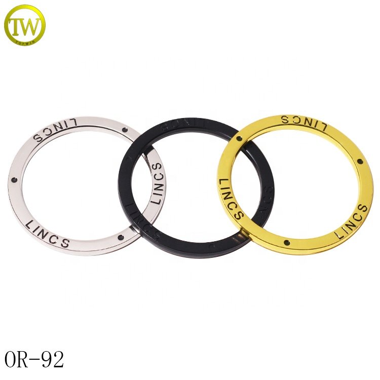 Wholesale bags accessory metal gold ring oval shape keychain metal buckle hardware alloy spring open ring for leather belt