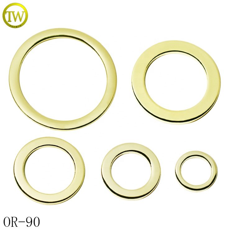 Wholesale bags accessory metal gold ring oval shape keychain metal buckle hardware alloy spring open ring for leather belt