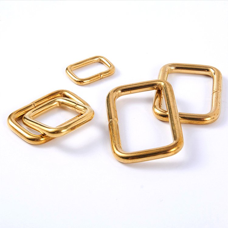 Wholesale 14 17 20 25 32 39mm Bag Strap Backpack Connector Metal Buckles Leather Hardware Accessories Solid Brass Square Ring