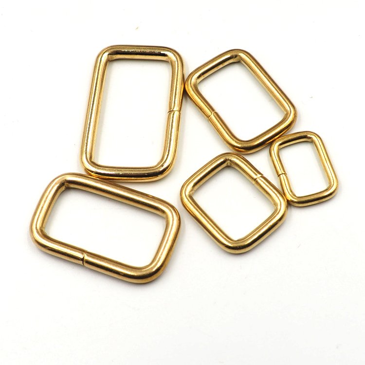 Wholesale 14 17 20 25 32 39mm Bag Strap Backpack Connector Metal Buckles Leather Hardware Accessories Solid Brass Square Ring