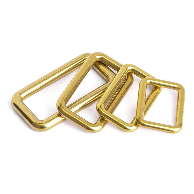 Wholesale 14 17 20 25 32 39mm Bag Strap Backpack Connector Metal Buckles Leather Hardware Accessories Solid Brass Square Ring