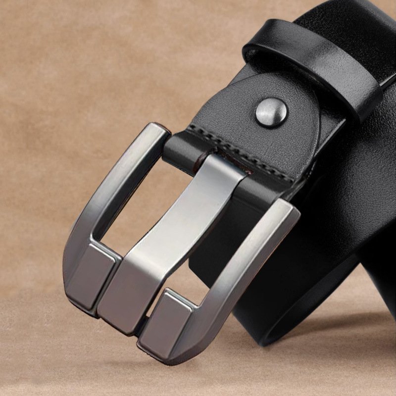 High Quality Buckle Jeans Cowskin Waistband Genuine Leather Belt for Men