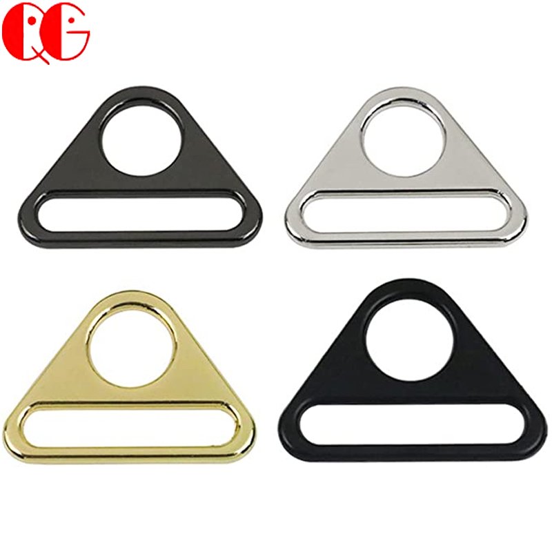 Metal Adjuster Triangle Ring With Bar Multi size Swivel Clip D Ring Buckle Cast for Backpack Connection Clasps Belt Non-Slip