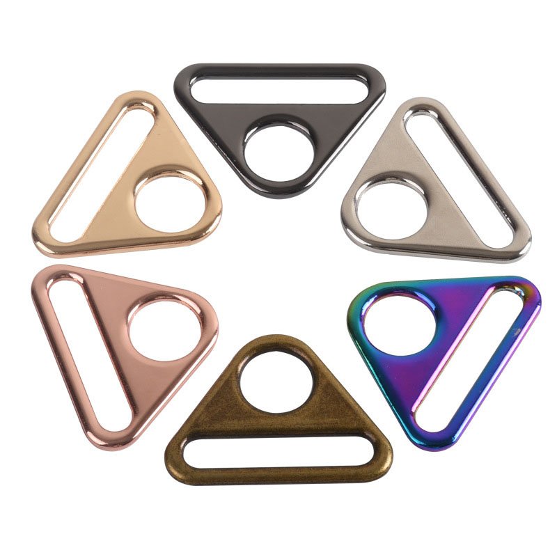 Metal Adjuster Triangle Ring With Bar Multi size Swivel Clip D Ring Buckle Cast for Backpack Connection Clasps Belt Non-Slip