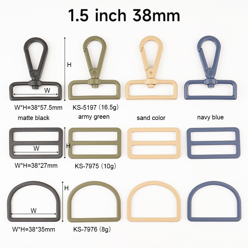 Bag Making Hardware D Ring Slider Buckle Custom Luxury Bag Accessories Manufacturers 25mm 38mm Swivel Snap Hook for Handbag