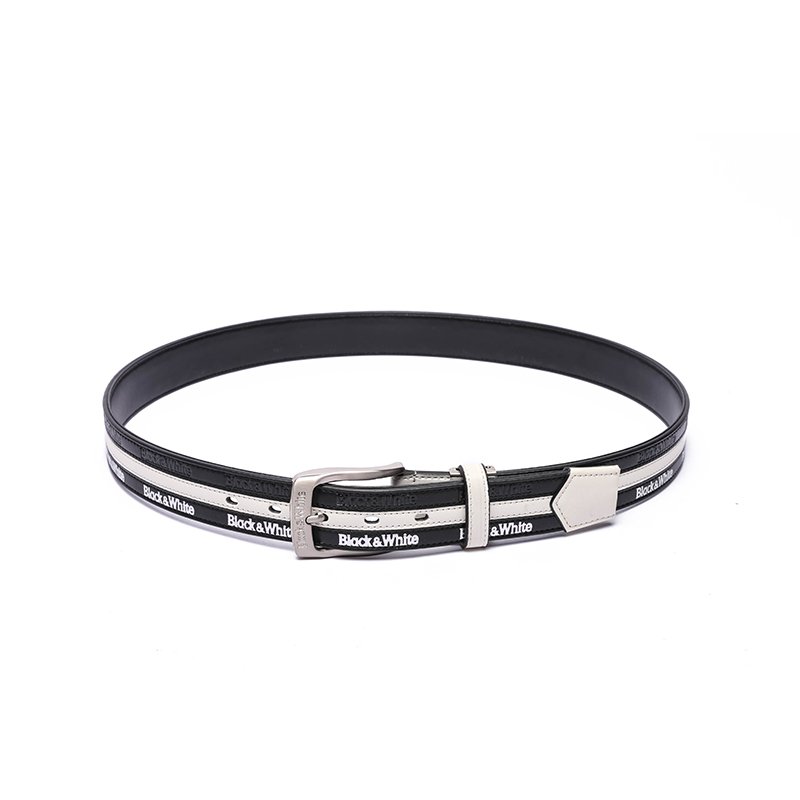 Hot selling High quality PU leather belt with pin buckle black upper leather casual style belt Printing logo