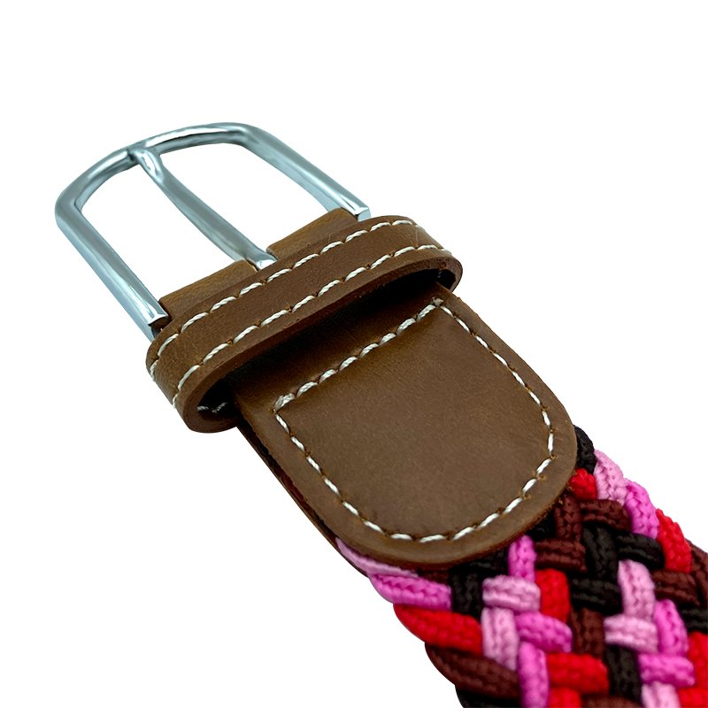 Custom Logo Fabric Elastic Waist Men Woven White Cotton Buckle Adjustable Material Rope Braided Belt Golf Stretch