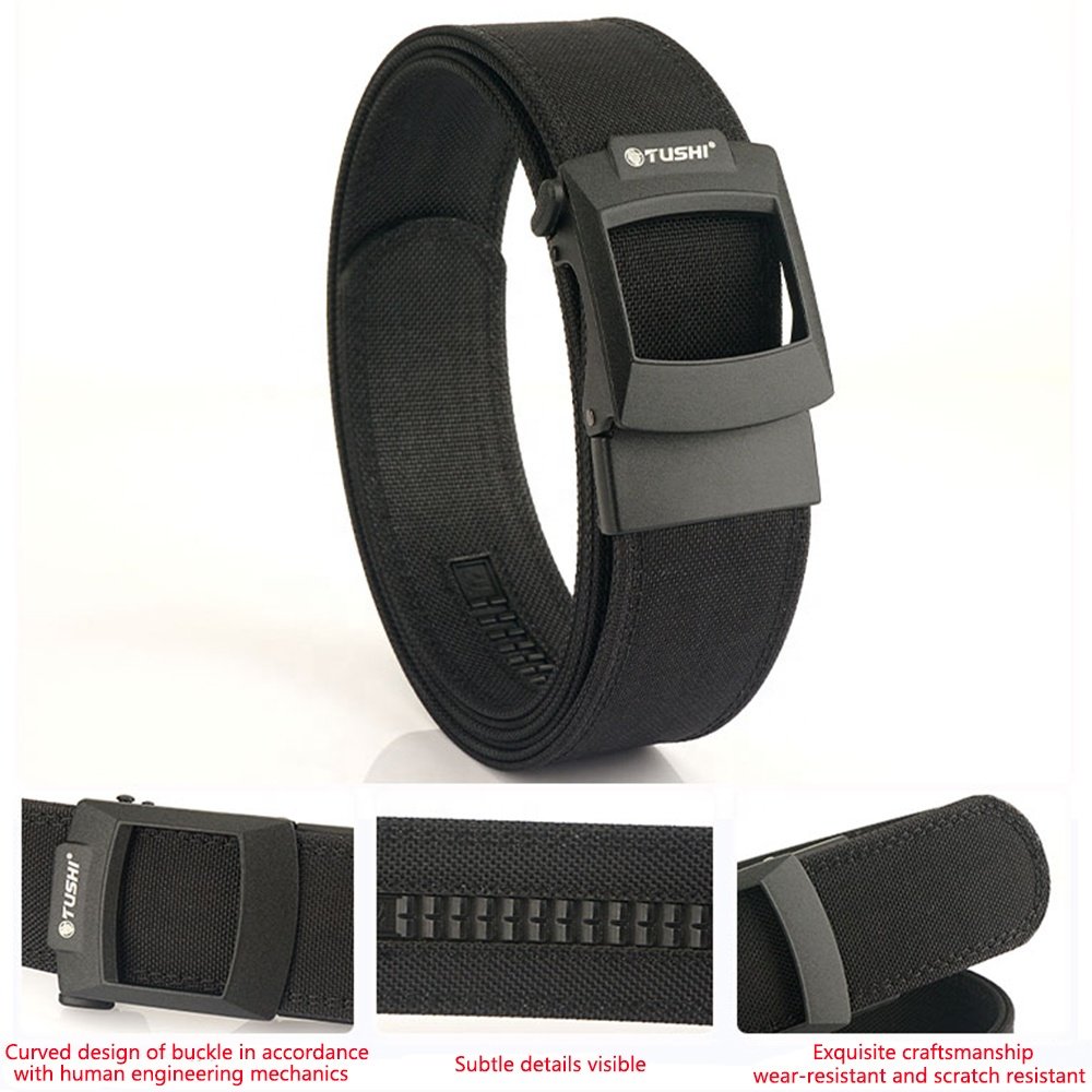 TUSHI Nylon Heavy Duty Utility belt EDC Reinforced Tactical Belt Outdoor Nylon Sport Canvas Casual metal Automatic Buckle Belt