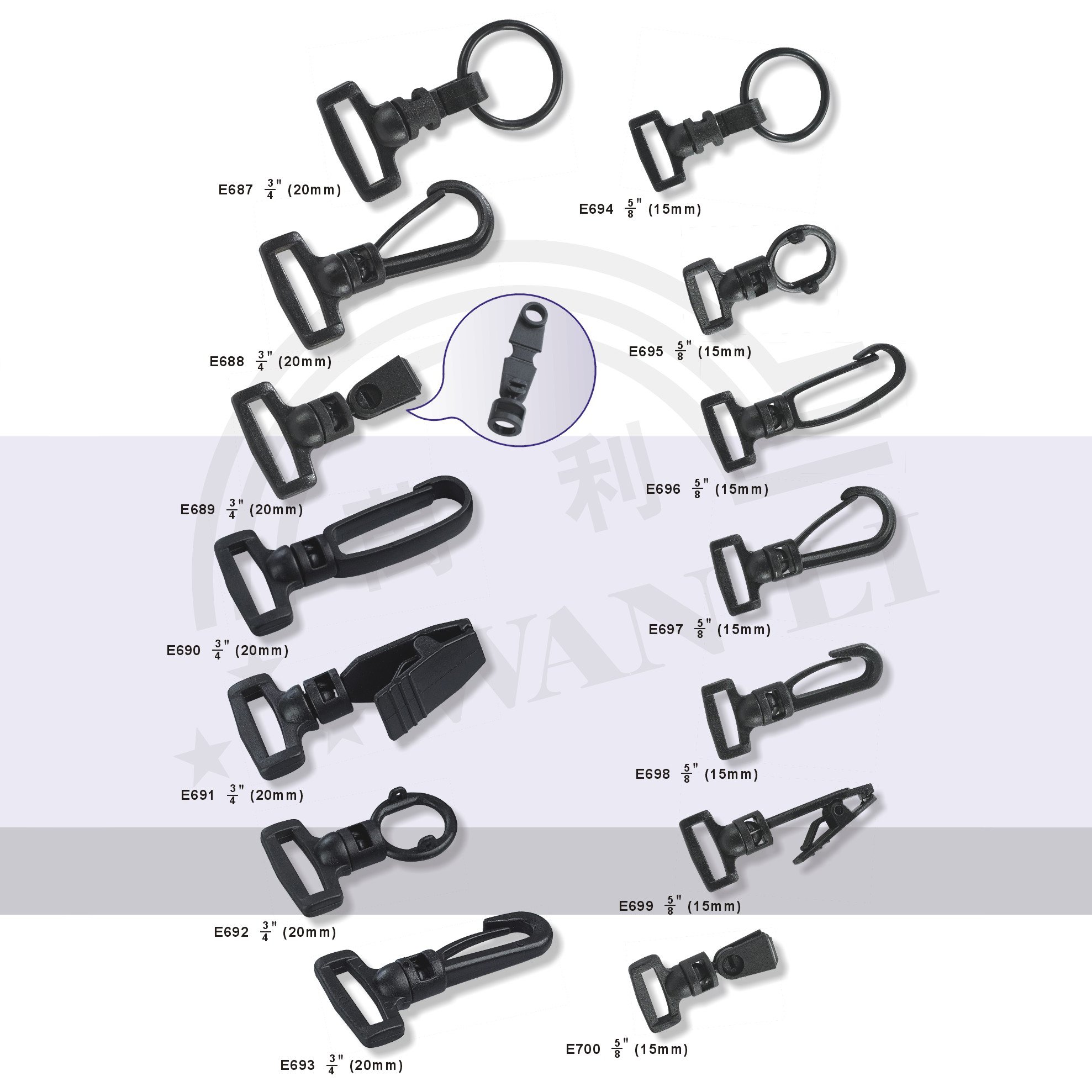 Factory Direct Supply Plastic Buckle Clip Lanyard Accessories