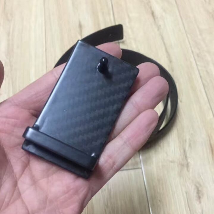Custom Non Metallic Real Carbon Fiber Buckle Real Leather Belt