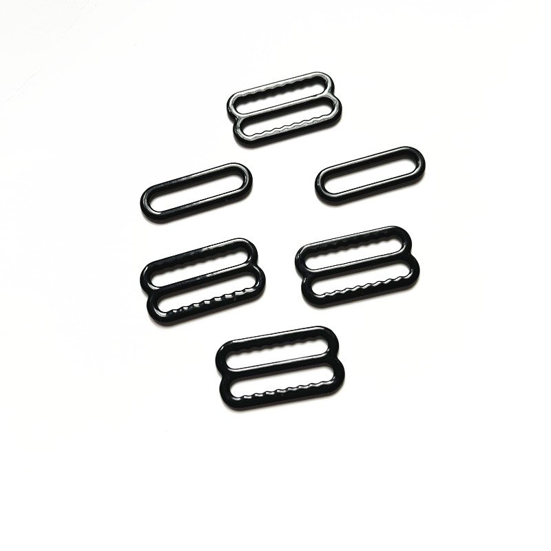 Dongguan Cager 20mm Black Metal Tri-glide Buckle nylon coated metal slider