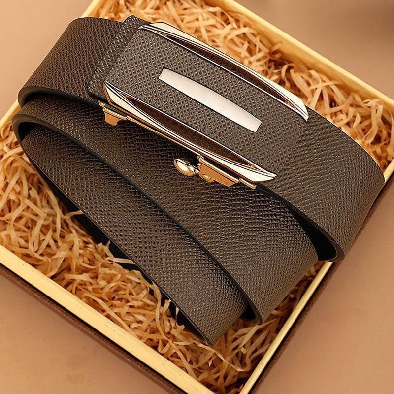 New Belt Factory Custom Selling Men's Business Automatic Buckle Manufacture Belt High Quality Pu Leather Belt Men