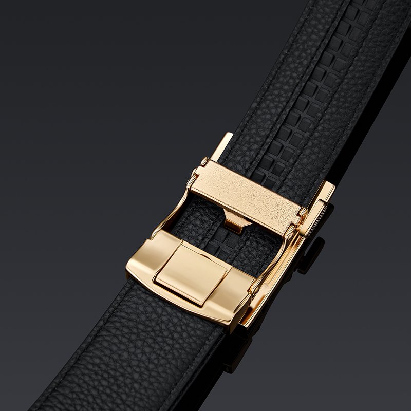 WilliamPOLO fashion new leather printed letter belt men's retro environmental protection leather automatic buckle belt wholesale