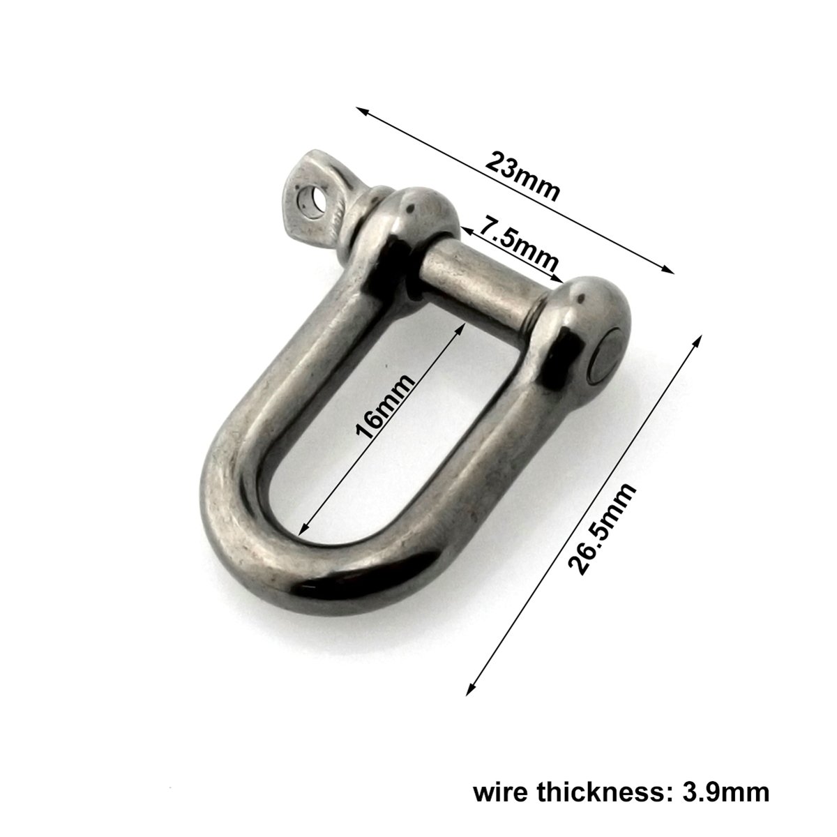 Stainless steel D-ring shackle Buckle Keychain Ring Hook screw pin joint Connecter Bag Strap Clasp Leathercraft Parts