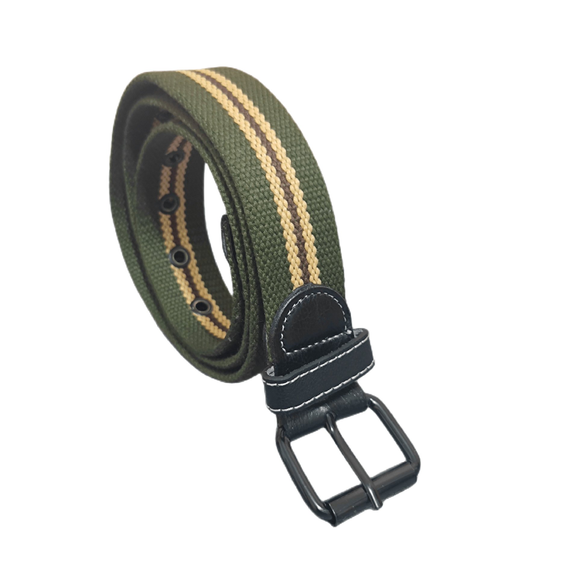 Men's canvas belt thickened full porosity student sport needle buckle punch nylon waistband clothing and accessories