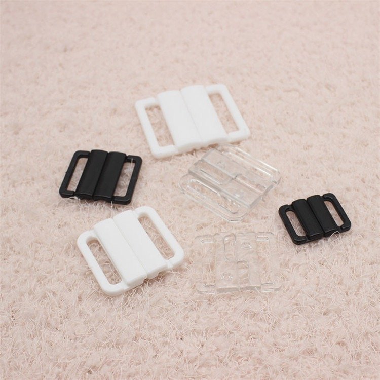 Reusable Underwear Accessories Plastic Front Buckle Black White Nylon Bra Clip