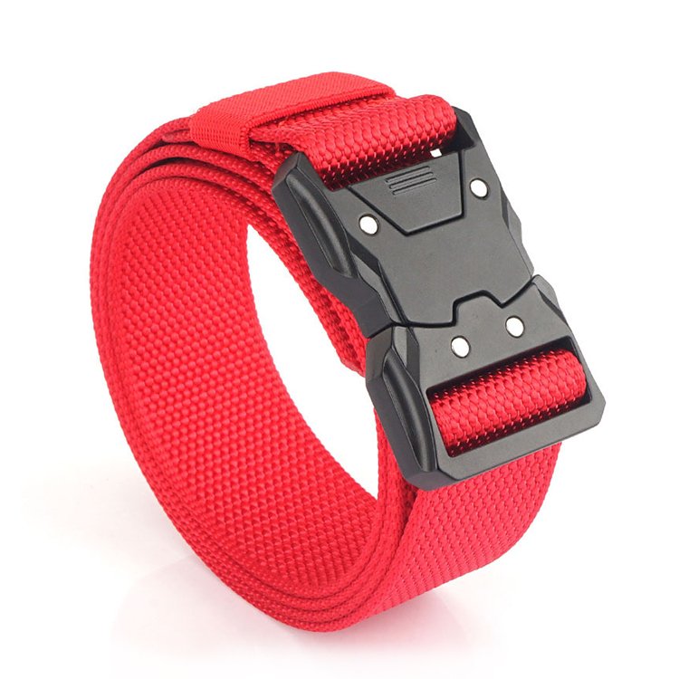 Quick Release Tactical Belt 1.5" Nylon Web Hiking Belt with one button quick release buckle Utility Web Nylon Novelty Work Belt
