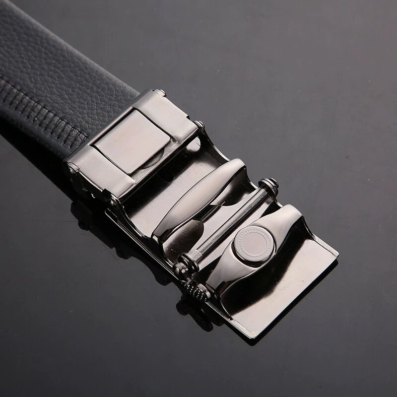 Men's belt cowhide leather automatic buckle belt, cowhide belt, simple fashion waistband Classic Versatile