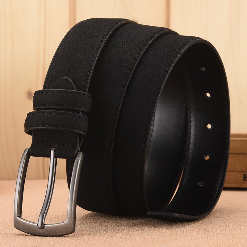 Hot Sale Luxury Men's Retro Suede Belt Custom Length PU Leather Alloy Pin Buckle Fashionable Casual Business Style Accessories