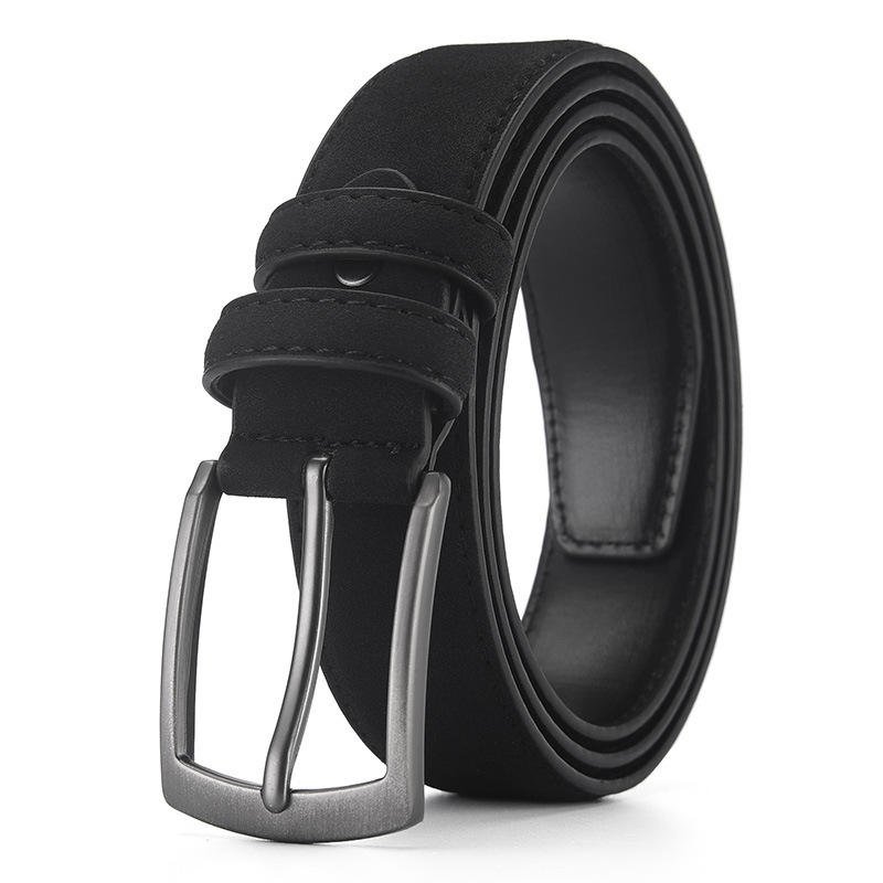 Hot Sale Luxury Men's Retro Suede Belt Custom Length PU Leather Alloy Pin Buckle Fashionable Casual Business Style Accessories
