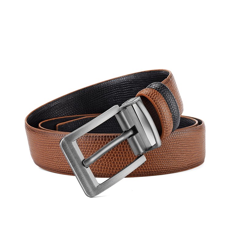 Wholesale Factory Men's PU Leather Belt Reversible Rotated Buckle Belt