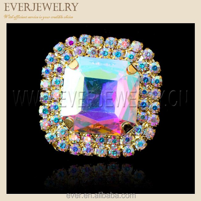 Crystal Rhinestone Acrylic Clip Buckles Plating High Quality Decorative Rhinestone Buckle