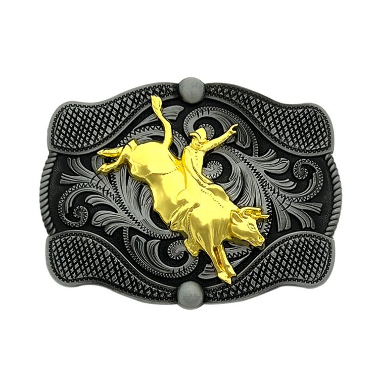 Manufacturers wholesale customized cowboy belt buckle big gold horse belt buckle