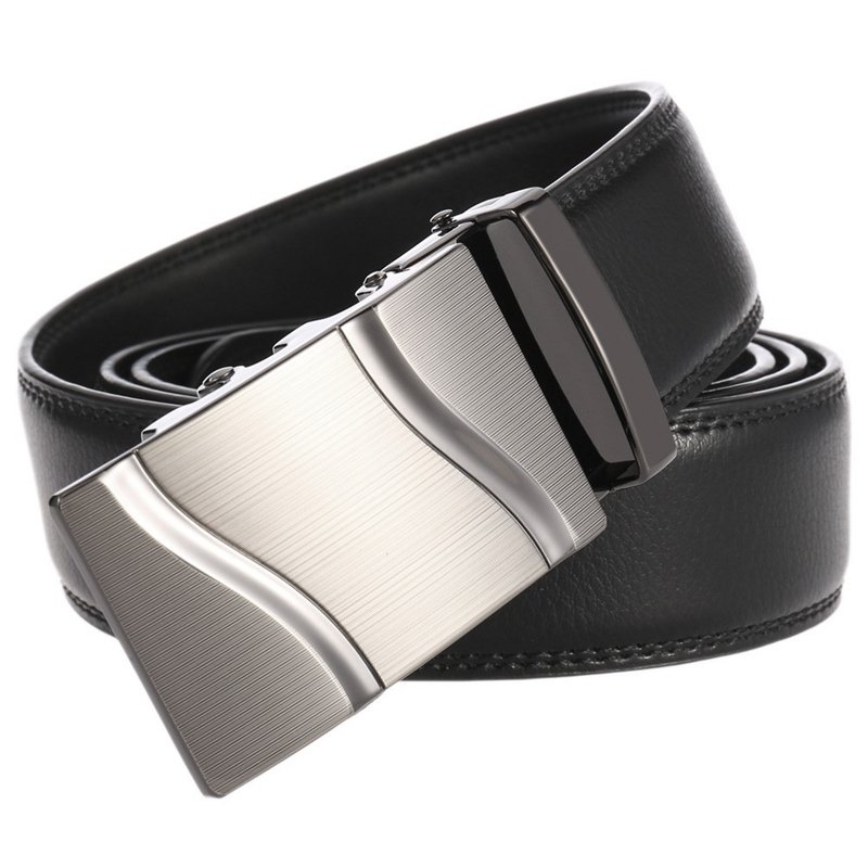 LQbelt Classic Men's Automatic buckle belts Genuine Leather Belt for men custom logo OEM factory ratchet belt