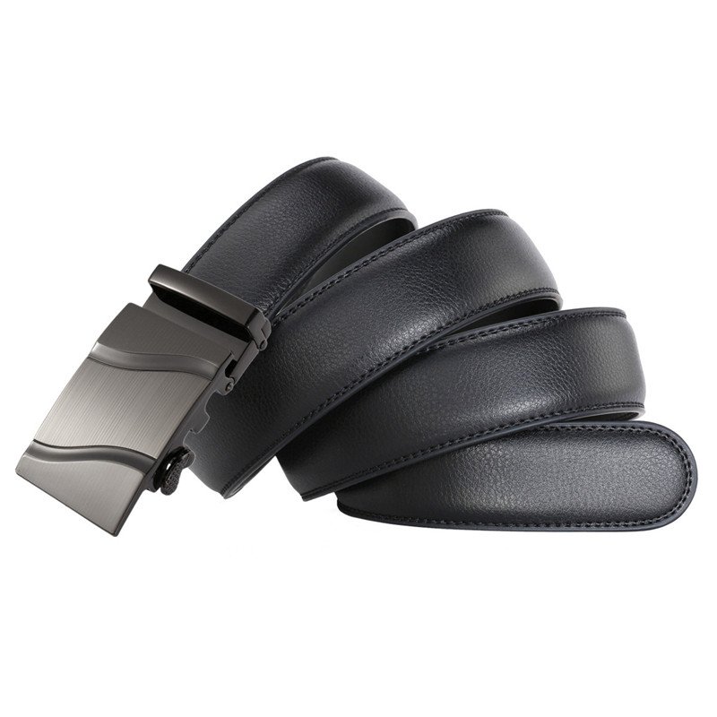 LQbelt Classic Men's Automatic buckle belts Genuine Leather Belt for men custom logo OEM factory ratchet belt