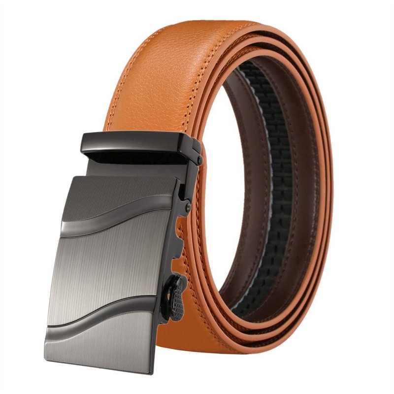 LQbelt Classic Men's Automatic buckle belts Genuine Leather Belt for men custom logo OEM factory ratchet belt