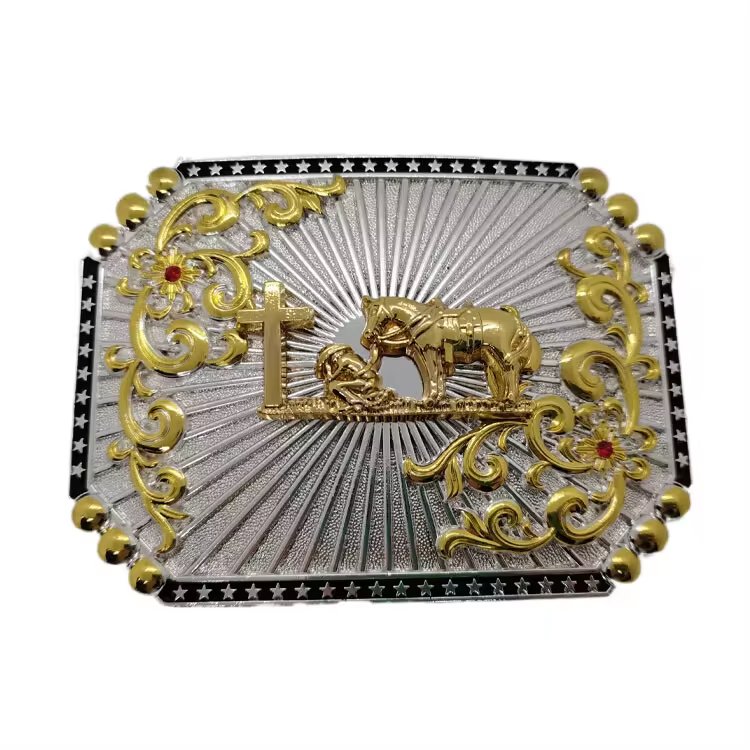 Custom Made Square Metal Silver Men Belt Buckle