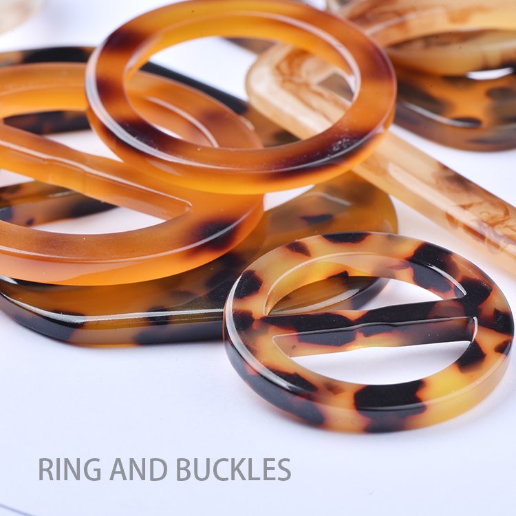 Large O-rings Swimwear Connector Round Resin Plastic Shell Tortoiseshell Buckles Tortoise Shell Ring