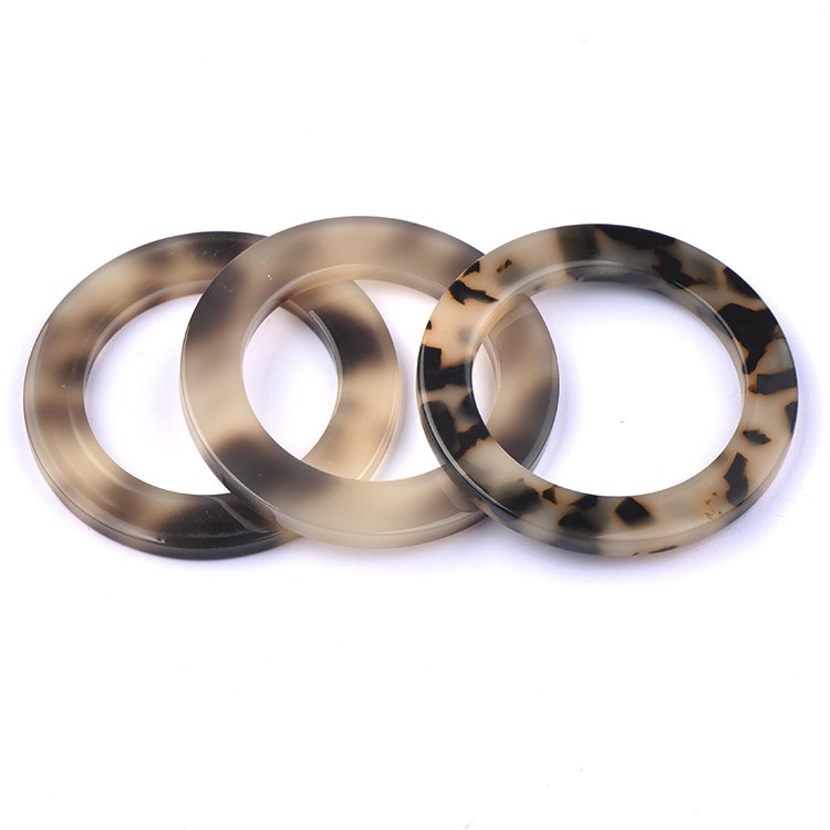 Large O-rings Swimwear Connector Round Resin Plastic Shell Tortoiseshell Buckles Tortoise Shell Ring