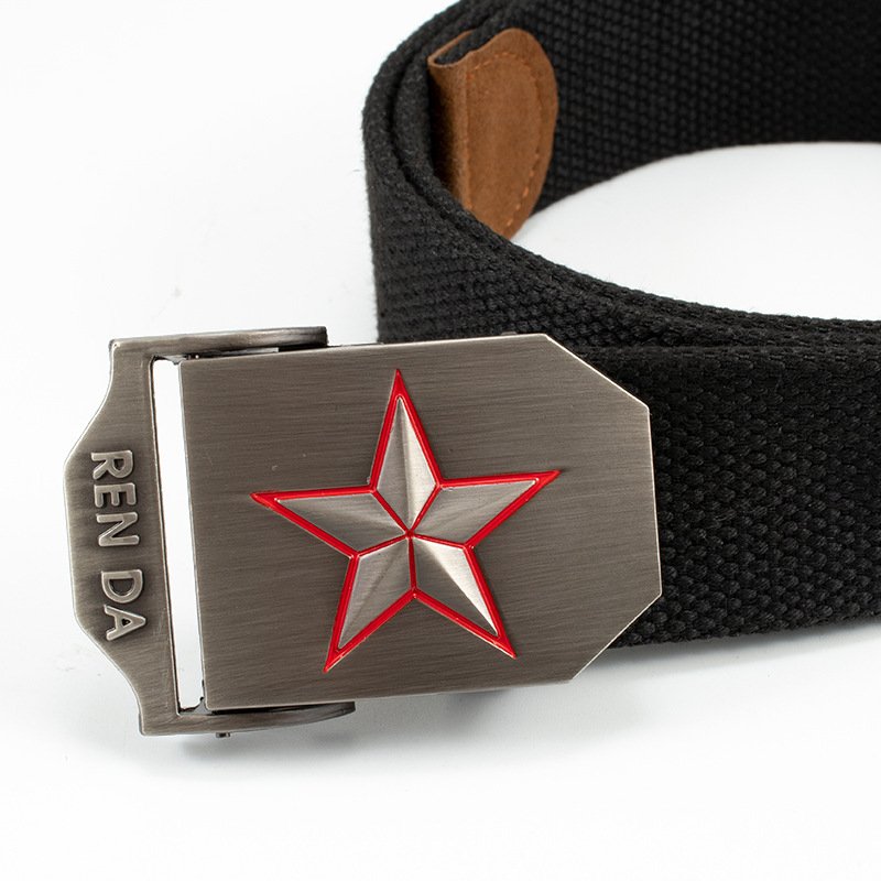 Custom Design Versatile Casual Alloy Buckle Cowboy Belts Fabric Canvas Men's Belts For Men's Jeans