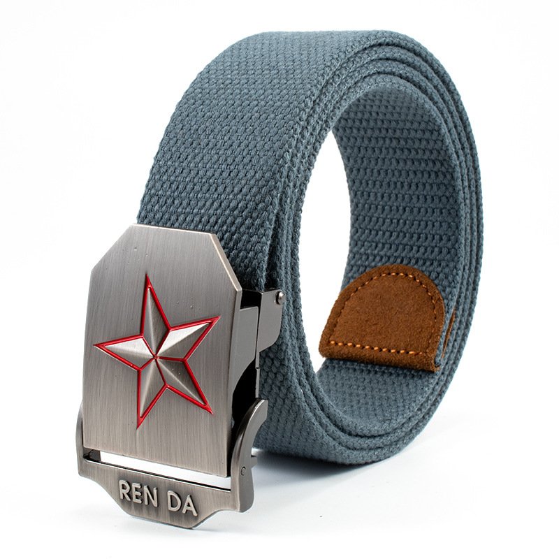 Custom Design Versatile Casual Alloy Buckle Cowboy Belts Fabric Canvas Men's Belts For Men's Jeans