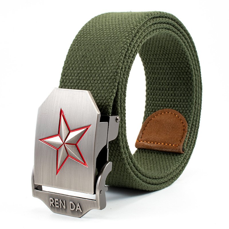 Custom Design Versatile Casual Alloy Buckle Cowboy Belts Fabric Canvas Men's Belts For Men's Jeans