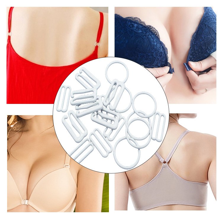 New Design plating strap rings sliders bra strap adjuster buckle swimwear clip