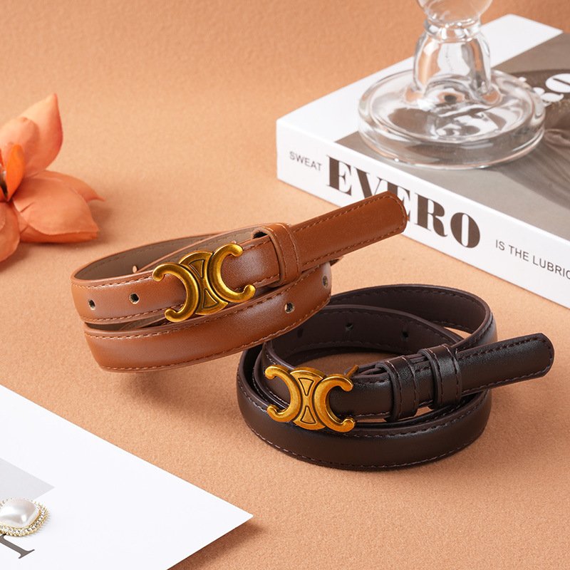The new double-c ladies belt fashion tie-in straight-leg jeans skirt female belt retro niche decorative belts