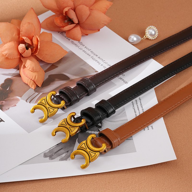 The new double-c ladies belt fashion tie-in straight-leg jeans skirt female belt retro niche decorative belts