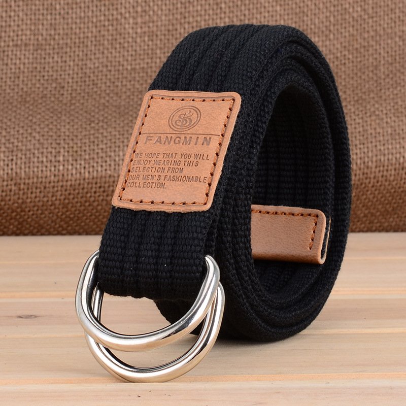 Designer Luxury Men's and Women's universal Canvas Belt Casual Business Jeans Double buckle belt outdoor braid