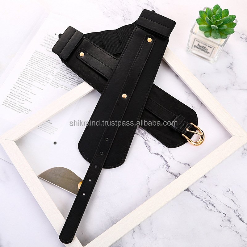Luxury Ladies Wide Belt Elastic Vintage Buckle Leather Wide Fashion Wild Pin Buckle Women Belt Waist Seal Belt