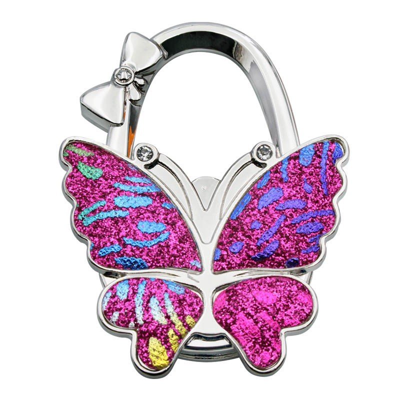 Frosted Butterfly Hanging Bag Hook Folding Ladies Bag Buckle Bag Accessories Portable Table Side Purse Hook
