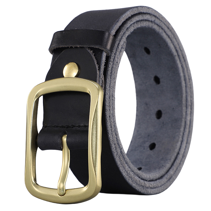 Popular Fashion Cow Leather Pin Buckle Handmade Belt Men's Genuine Leather Jeans Dress Belts