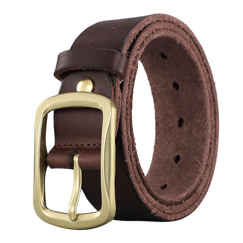 Popular Fashion Cow Leather Pin Buckle Handmade Belt Men's Genuine Leather Jeans Dress Belts