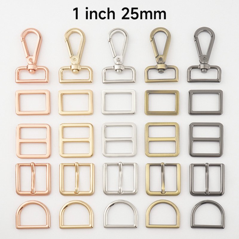 3/4" 1" 1.5" Swivel Snap Hooks D Ring Tri Glide Slide Buckle 20 25 38mm Bag Hardware Supplies for Handbag Strap DIY Accessories