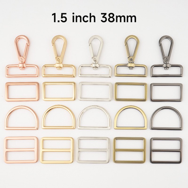 3/4" 1" 1.5" Swivel Snap Hooks D Ring Tri Glide Slide Buckle 20 25 38mm Bag Hardware Supplies for Handbag Strap DIY Accessories